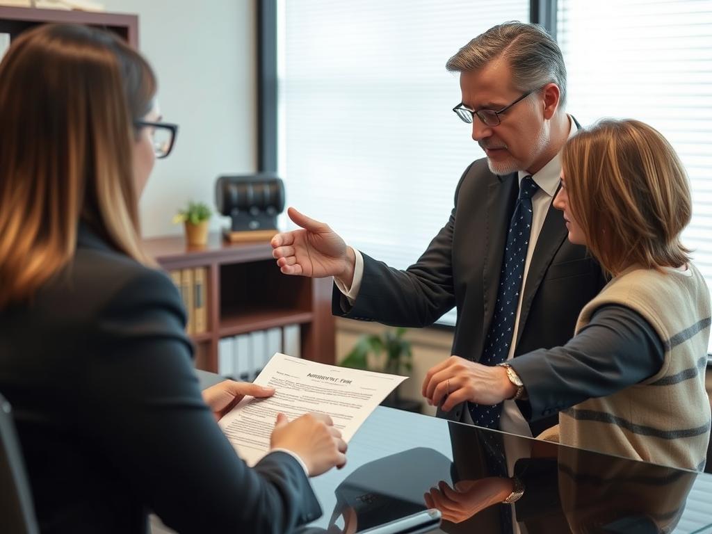 Attorney explaining contingency fee agreement to client Attorney explaining contingency fee agreement to client
