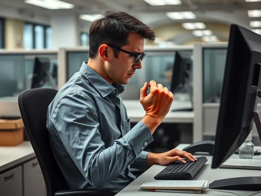 Repetitive stress injury affecting Houston office worker Repetitive stress injury affecting Houston office worker