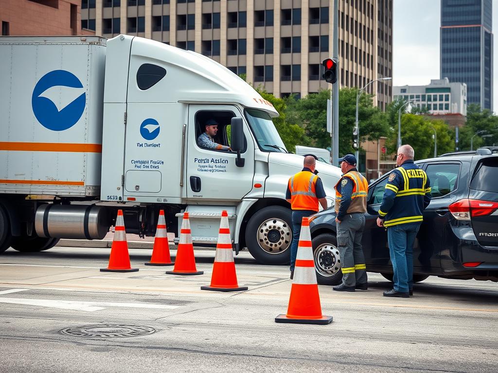 Vehicle accident during work hours in Houston commercial area Vehicle accident during work hours in Houston commercial area