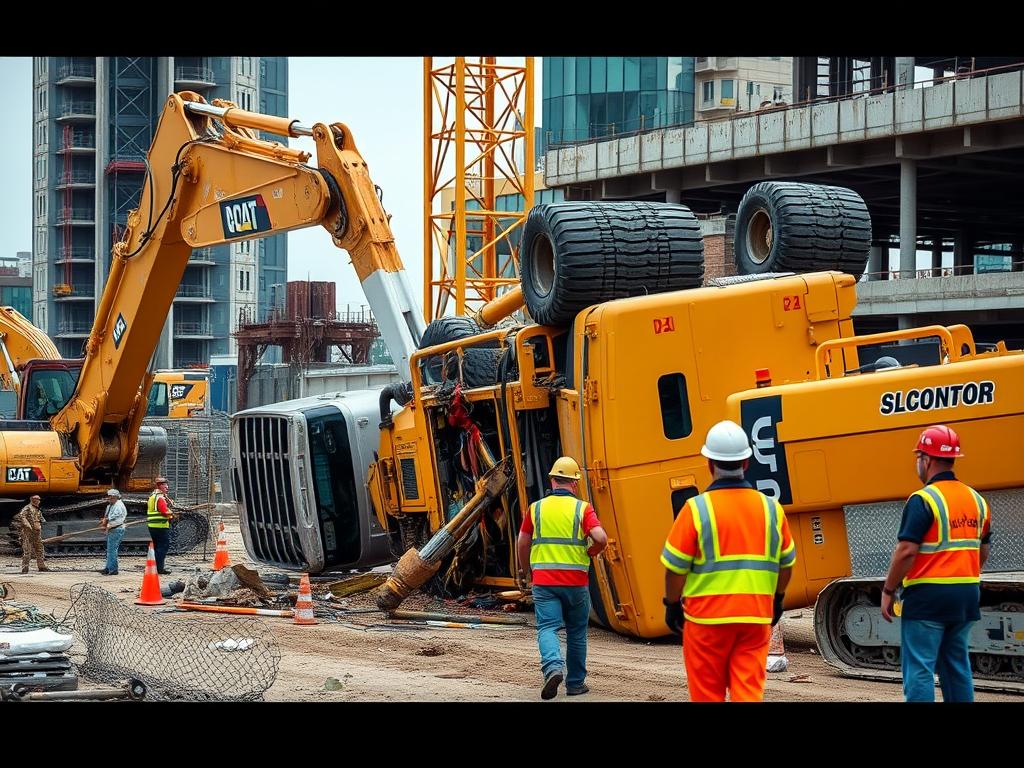 Heavy machinery accident on Houston construction project Heavy machinery accident on Houston construction project