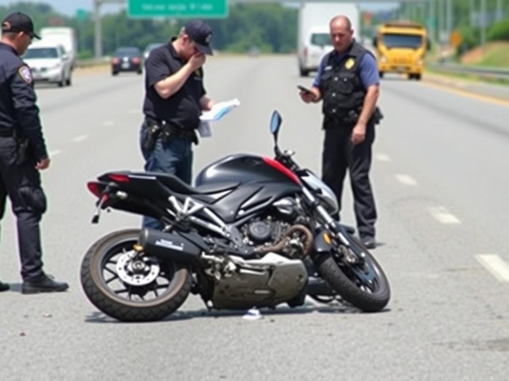 Motorcycle mechanical failure accident on Houston highway Motorcycle mechanical failure accident on Houston highway