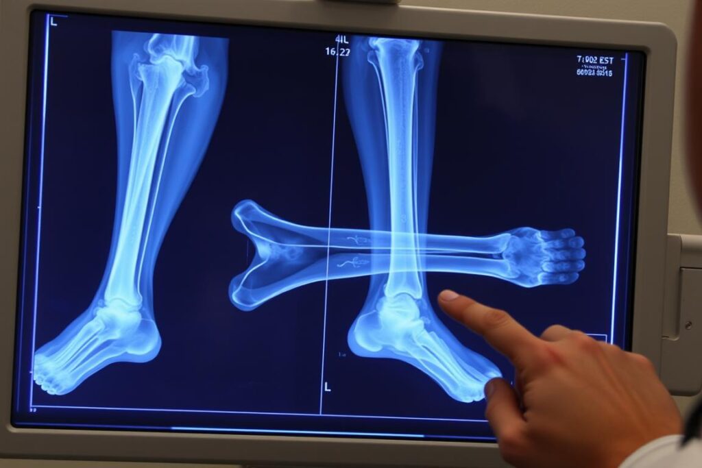 X-ray showing lower extremity fractures from motorcycle accident X-ray showing lower extremity fractures from motorcycle accident
